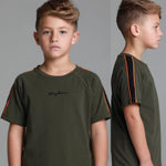 Mayhem Khaki Striped T-Shirt