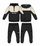 Mayhem Half Zip Hoodie Tracksuit - Sand / Black