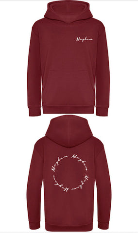 Mayhem Burgundy Circle Back Hoodie