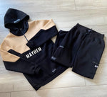 Mayhem Half Zip Hoodie Tracksuit - Sand / Black